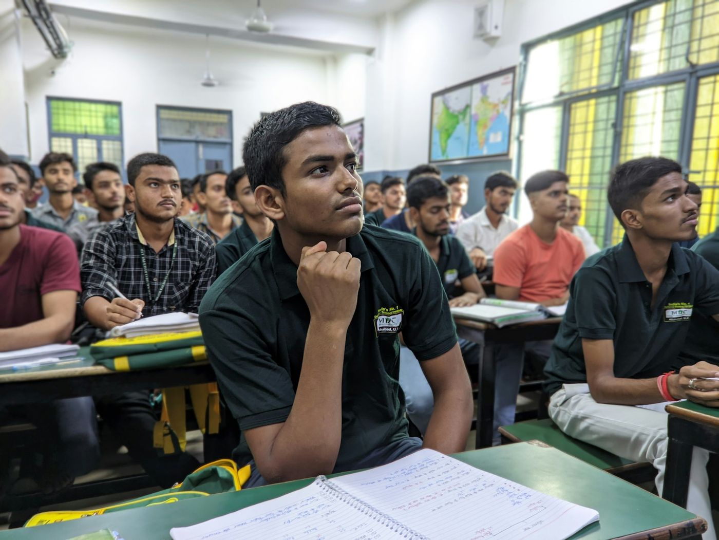 Young men attending a training class
